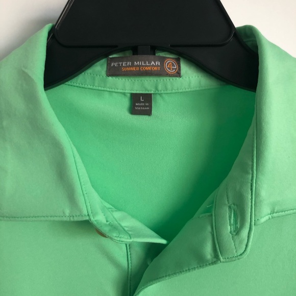Peter Millar E4 Summer Comfort Polo Green - Picture 4 of 5